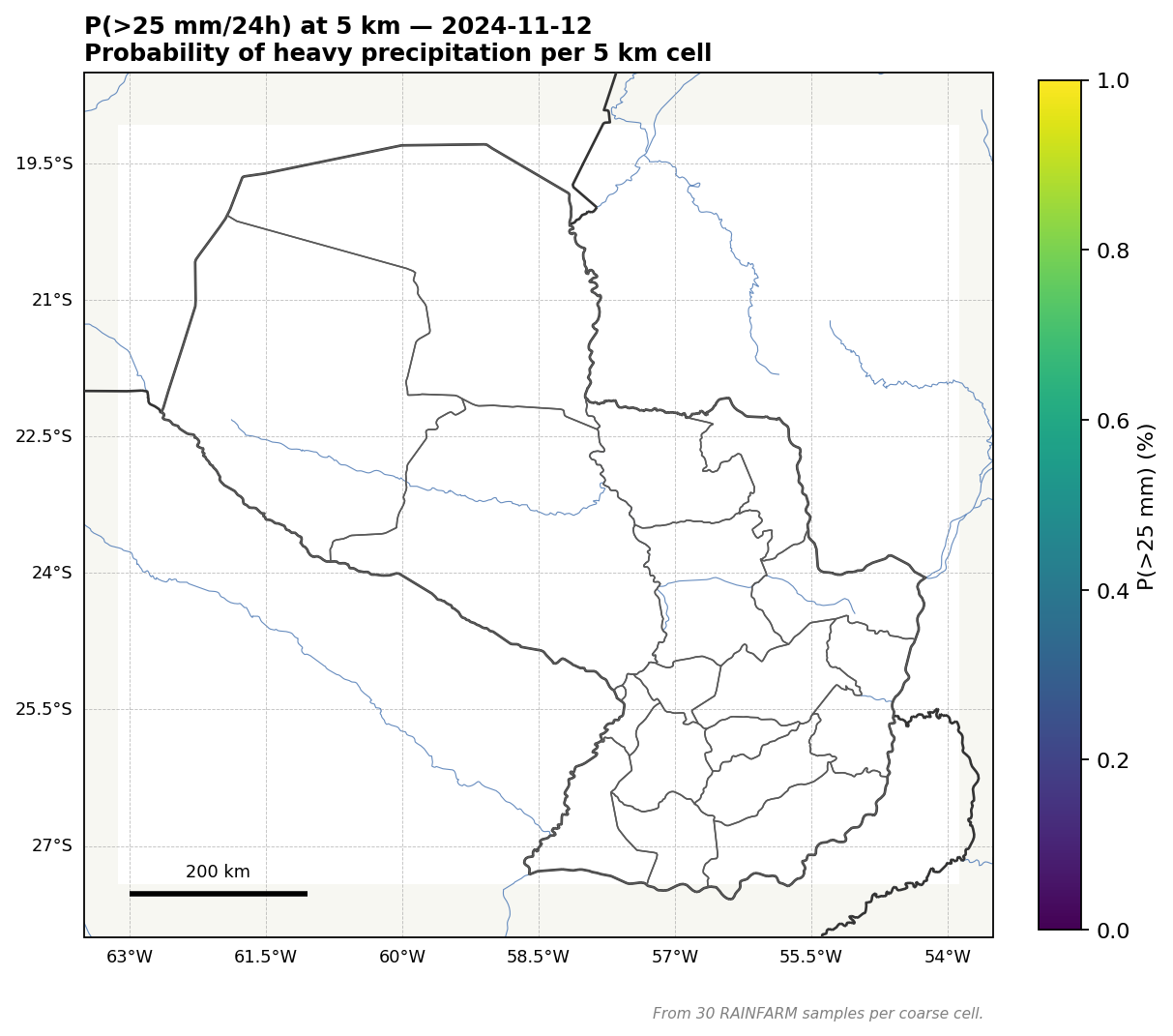 Fine-grid P(>25mm) for 2024-11-12